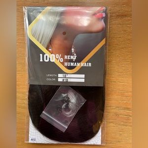 Human remy hair extensions! 18” long halo silicone stripe in dark brown.